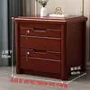 Mesita de noche de madera maciza, estilo chino, diseño simple y moderno, adecuada para dormitorios, con espacio de almacenamiento, un simple gabinete de 3 niveles para la mesita de noche