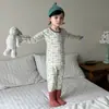 Conjunto de Algodão Puro com Lycra Sem Costura Outono/Inverno 2026 para Meninos e Meninas Conjunto para Casa Roupa de Cama Conjunto de Blusa e Calça de Outono Classe A