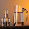 Dispensador de vino pequeño de cristal de estilo europeo para el hogar con escala, vino extranjero, vino blanco, decantador de vino, jarra atada, juego de vino