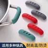 Protetores de alça de panela de silicone, resistentes ao calor e ao desgaste, para tampas de panelas, panelas de vapor e panelas de sopa; cabos isolados e antiescaldantes
