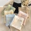 "Chica Crema" [Pantalones Máscara] Verano Secado Rápido Ropa Interior de Seda de Hielo para Mujer Calzones de Encaje de Cintura Media