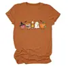 Amazon Wish sitio independiente moda casual mujer manzana libro lápiz fantasma calabaza cuello redondo manga corta camiseta