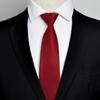 Corbata Roja para Hombre con Estilo de Cremallera, Ropa Formal para Bodas, Novio, Negocios, Anudada a Mano, Fácil de Jalar Sin Nudos