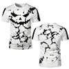 Estampado de Fantasma de Halloween Impresión 3D Transfronterizo Nuevo Suéter Casual de Manga Corta para Hombre y Mujer Venta Directa de Fábrica