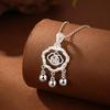 Collar de Seguridad de Plata Esterlina S999 para Mujer con Colgante de Ágata Roja Trenzada de Bendición, Cadena Clavicular Antigua Nueva Chinoiserie