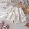 Shorts Casuales de Verano para Niñas Estilo Coreano Moda Estampados Pantalones Cargo con Lazo Ropa de Verano para Bebé Nuevos Versátiles Pantalones Cortos