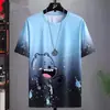Camiseta Masculina Casual Tendência Marca Verão 2026 Nova Manga Curta Gelo Seda Secagem Rápida Caimento Solto Meia Manga
