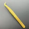Pinzas para Pestañas de Injerto de Alta Precisión Reticuladas Doradas/Pinza de Pluma Dorada/Pinza de Delfín/Pinzas de Floración/Pinzas para Pestañas