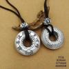 Fábrica Directa Plata esterlina S999 vintage hebilla de la paz Buda ocho tesoros Sutra del Corazón mantra de seis palabras colgante collar de pareja