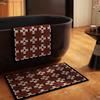 Alfombrilla de Baño Vintage Azul Estilo Americano de Tierra de Diatomeas Absorbente Antideslizante para Entrada, Inodoro y Lavabo