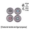Fivela de Tecido para Carteira Turquesa Imitada com Incrustação Galvanizada Fivela Prateada para Bolsa Arte em Couro Carteira de Couro Bolsa Fivela Decorativa
