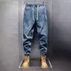 Jeans Cargo Retro Americano Resistentes Jogger Holgado Talla Extra para Hombre Elásticos Duraderos Entrepierna Profunda Pantalones de Trabajo