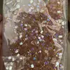 Wen Elf Mesma Nail Art Joia de Diamante Aurora Cor Mágica Roxo Chá Champagne Diamante de Cor Transparente com Fundo Plano Decoração de Unha com Diamante de Formato Especial