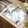 Tapete Drenante de Cozinha de Terra Diatomácea e Mármore, Tapete Isolante Térmico Anti-Queimadura para Mesa de Jantar, Tapete para Secar Louça, Tapete Absorvente de Água para Bancada