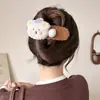 Pinza para el Cabello de Pato de Lana con Flor para Mujer, Nuevo Estilo 2025, Pinza de Garra Grande de Gama Alta