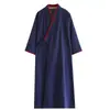 Kimono Masculino Japonês Color Block Camisola Longa Roupas de Casa Pijama Roupão Solto plus size 100.00kg Roupão com Cadarço
