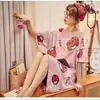 Pijama de Manga Corta de Verano para Mujer Nuevo Holgado Talla Grande Hermana Gordita Camisón Pijama de Dibujos Animados Ropa de Casa