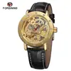 Comercio Exterior Nuevo Modelo Forsining Reloj Mecánico Automático Casual para Hombre con Esqueleto Mecánico Hueco Venta al por Mayor