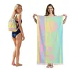 Toalla de playa plegable de gran tamaño 80X160, toalla de baño estampada, toalla de playa integrada, bolsa integrada, portátil