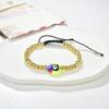 Pulsera Popular Europea y Americana de Cuentas de Cobre Tejida a Mano Geométrica Amor Colorida Goteo de Aceite Ojo Turco del Diablo para Hombres y Mujeres