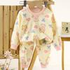 Ropa de Casa Otoño e Invierno Conjunto de Pijamas Infantiles Algodón Puro Ropa de Otoño y Pantalones Pijamas de Algodón Todo Algodón Ropa de Casa para Niños y Niñas Venta al por Mayor