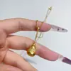 Pingente de Cuia e Guanyin em Prata de Lei S925 Yincheng, Estilo Chinês Novo, Pingente da Sorte com Corrente Chopard, Corrente Versátil para Clavícula, Tendência Nacional