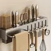 Soporte para Cuchillos de Cocina Sin Taladro Estante de Almacenamiento Multifuncional para Cocina Cuchillos Cuchillos de Chef Palillos Estante de Almacenamiento Grueso Montado en la Pared