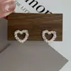 Pendientes de plata de ley s925 con forma de corazón brillante, estilo coreano, geniales y elegantes, textura tridimensional hueca, pendientes de moda para chicas