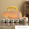 Conjunto de Chá Ru Ware Guochao Caixa de Presente Conjunto Doméstico Cerâmica Chinesa Rachada Charme Antigo Cultivável Bule Presente Personalizado