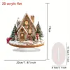 Placa de Natal Igloo Transfronteiriça em Acrílico com Base Enfeites para Mesa de Sala de Estar, Quarto, Escritório Decoração à Prova d'Água