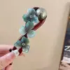 Presilha de Cabelo com Laço Color-Blocked para Mulheres, Presilha Bico de Pato Novo Estilo High-End 2025, Grampo para Parte de Trás da Cabeça, Acessório de Cabelo