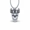 Nuevo Collar de Calavera con Corona Personalidad Europea y Americana Nicho Retro Punk Oscuro Adornos Góticos