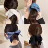 2025 Novo Verão Argola de Cabelo Quadrada Intestino Grosso Corda de Cabelo Estilo Pastoral Corda de Cabelo Pequena Estilo Chanel Pequenos Acessórios de Cabelo Florais para Mulheres