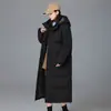 Jaqueta de Penas Esportiva para Homens e Mulheres, Estilo Longo Acima do Joelho, Espessada para o Inverno, Casaco Quente, Logo Personalizável, Modelagem Solta