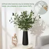 Ramas de olivo verdes artificiales con cuatro horquillas y frutos, perfectas para decoraciones de bodas, decoración del hogar, accesorios de fotografía y arreglos florales.