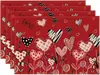 Mantel individual de lino para el Día de la Madre Impresión de carta de amor transfronteriza de Amazon Servilleta decorativa de mesa Vajilla Alfombrilla aislante del calor