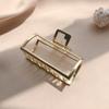 2022 Pinza para el Cabello de Metal de Alta Calidad Minimalista Retro Japonesa y Coreana Pinza Rectangular Mediana para el Cabello de Mujer Pinza de Tiburón de Verano