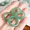 Anel de Jade Aventurina, Anel Liso de Jade com Fio Dourado Unissex, Joias de Jade Verde, Anéis Lisos no Atacado em Estoque