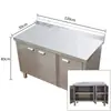 Gabinete de Acero Inoxidable para Fregadero de Cocina, Gabinete con Fregadero, Gabinete con Encimera Integrada, Placa de Cocina, Banco de Trabajo 304