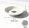 Venta Directa de Fábrica Especial Redondo Cerámico con Fondo Plano de Silicona para Mascotas, Base Antideslizante, Plato para Snacks, Multiusos