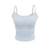 Chica Americana Caliente Sexy Top de Tirantes con Cobertor de Una Pieza Verano Súper Elástico Plisado Cintura Delgada Chaleco Exterior Delgado Moderno