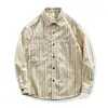 Camisa retro clásica a rayas de estilo americano para hombre, resistente, de manga larga, para primavera y otoño, chaqueta de camisa casual vintage británica, 2026
