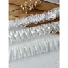 Accesorios con Adorno de Encaje Materiales DIY Decoración Ropa de Muñeca Cinta Volantes Pliegues Soporte Hecho a Mano Abanico