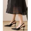 2025 Novo Estilo Sapatos de Salto Alto com Saias para Roupas Externas Estilo Noturno Sapatos Femininos com Strass Sapatos Mary Jane Sapatos de Salto Único Sandálias de Bico Aberto