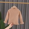 Suéter Base Macio e Ceroso Outono e Inverno Gola Alta Branca Roupa de Baixo para Bebê Suéter de Tricô para Bebê Estilo Western com Orelhas