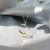 Colar de lua em estilo minimalista, corrente de clavícula com pingente, simples e elegante, moderno e versátil, joia de design nicho de luxo leve