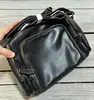 Bolso cruzado de cuero genuino para hombre, Bolso de hombro casual portátil versátil, Bolso para iPad para el trabajo con múltiples bolsillos, Transfronterizo