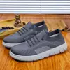 Zapatos de Mocasín para Hombre Estilo Comercio Exterior para Papás de Edad Media, Tenis de Malla Tejida Fly-Knit, Suela de Plataforma con Cordones Profundos, Zapatos de Verano