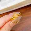 Loja de ouro com areia de ouro diamante pó de laranja cabaça colar feminino anel torcido requintado jiao Yu fu Lu anel atacado