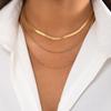Europeu e americano transfronteiriço estilo boêmio empilhado cadeia plana gargantilha europeia e americana moda feminina moda moderna colar de corrente de lâmina de metal